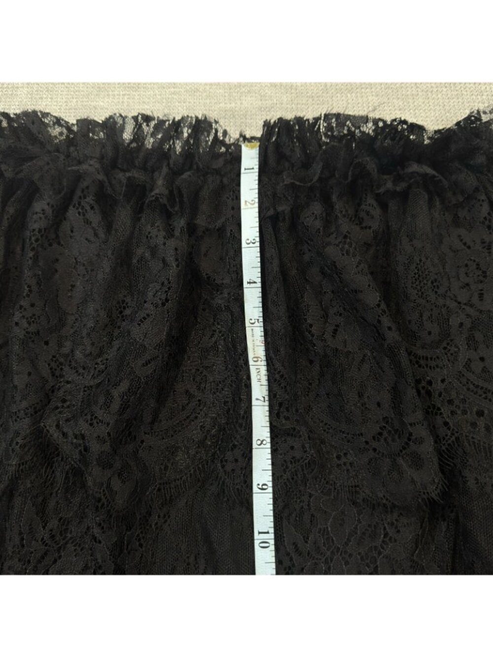 Entro Floral Sheer Lace Blouse Size Large Black Off Shoulder Peasant Boho Gothic - Picture 13 of 15